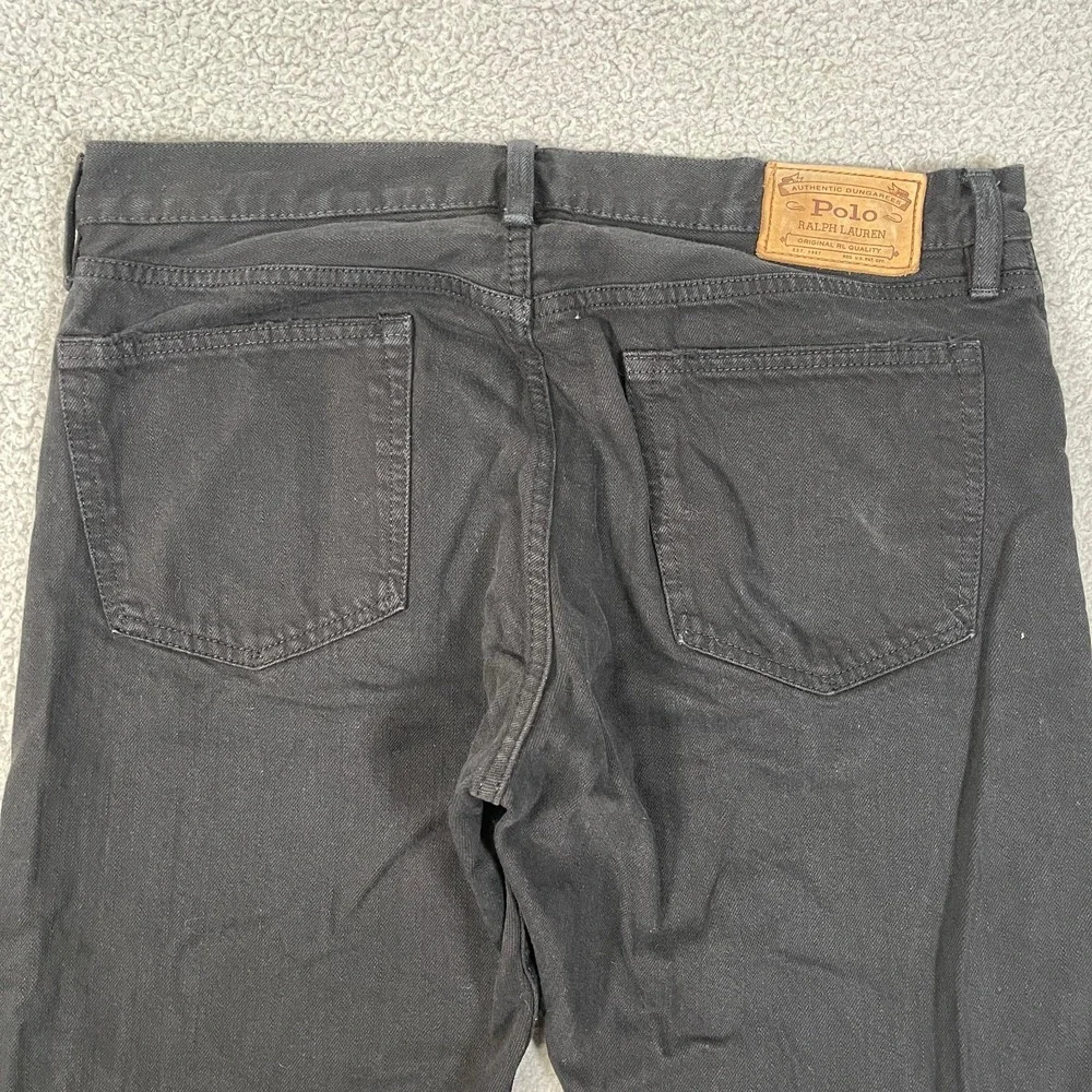 Polo Ralph Lauren Jeans Mens 33x30 Black Denim Streetwear Straight Leg Dungarees - Picture 6 of 11